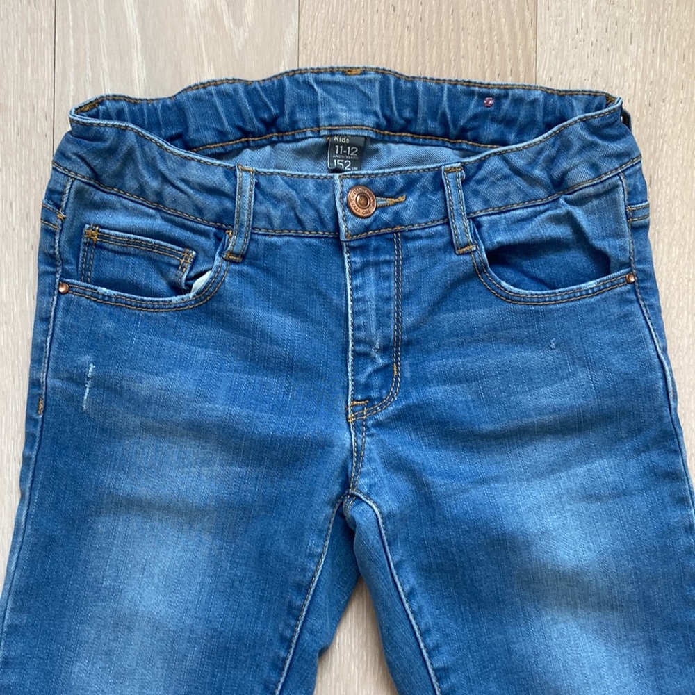 Zara Girl, stretch blue skinny 3/4 jeans 152 cm